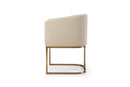 Modrest Yukon - Modern Beige Bonded and Antique Brass Dining Chair