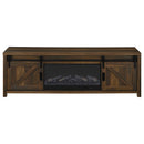 Enfield 71-inch TV Stand Fireplace Media Console Dark Pine