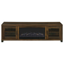 Havering 71-inch TV Stand Fireplace Media Console Dark Pine