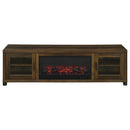 Havering 71-inch TV Stand Fireplace Media Console Dark Pine