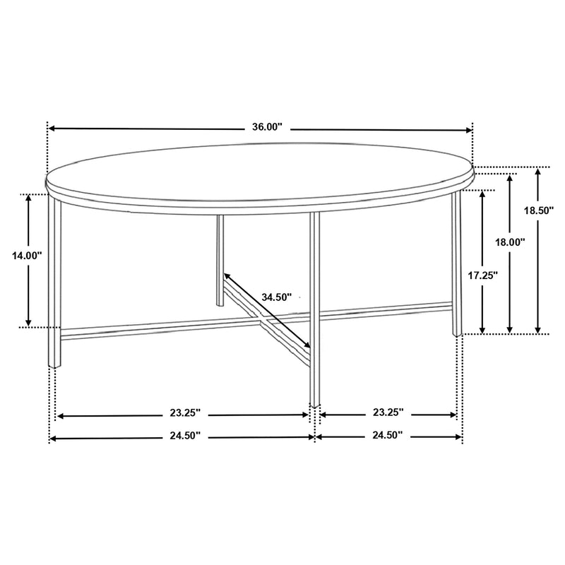 Ellison  Round Marble Coffee and End Table Set White