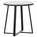 Hugo Coffee and End Table Set White Faux Marble