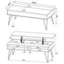 Fanning Lift Top Coffee and End Table Set Golden Oak