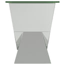 Taffeta Glass Top Mirrored Acrylic End Table Silver