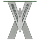 Taffeta Mirrored Coffee and End Table Set Silver