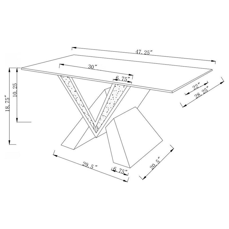 Taffeta Mirrored Coffee and End Table Set Silver