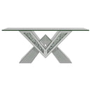 Taffeta Mirrored Coffee and End Table Set Silver