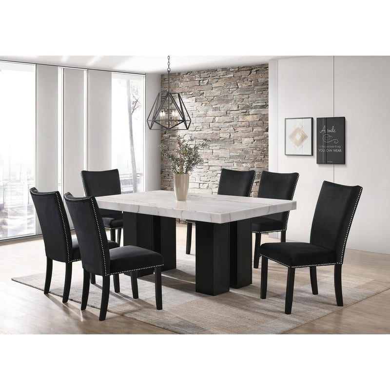 Happy Homes Finland 7 pc Dinette Finland Dining Table & 6-Chairs - Black IMAGE 1