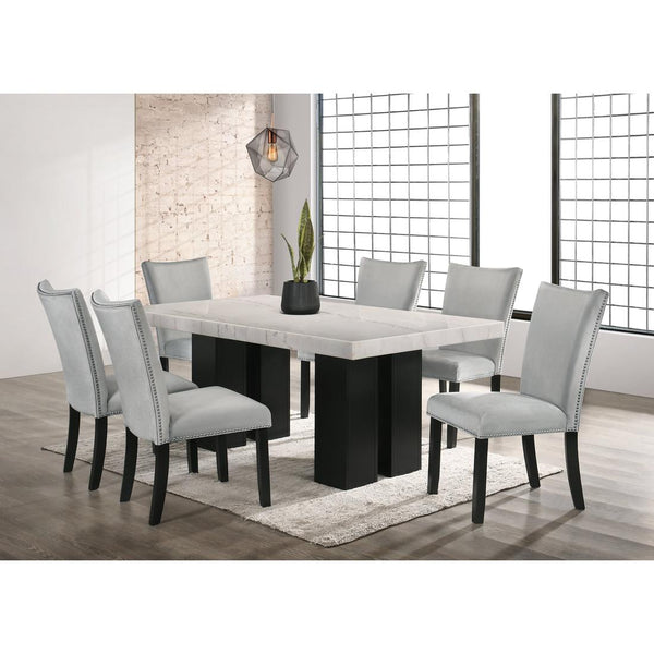 Happy Homes Finland 7 pc Dinette Finland Dining Table & 6-Chairs - Grey IMAGE 1