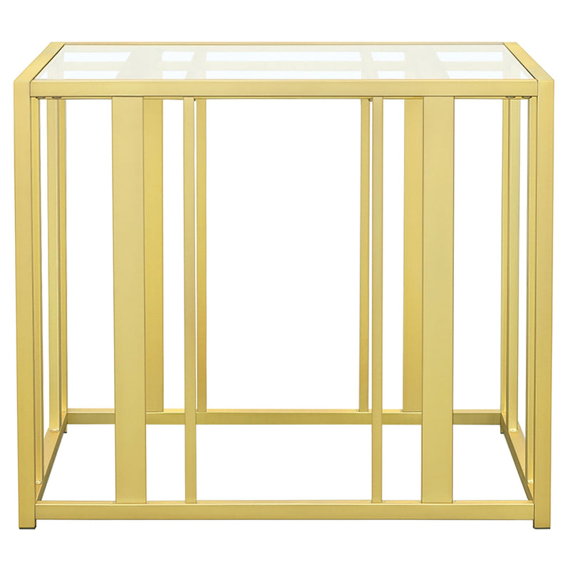 Adri Rectangular Glass Top Side End Table