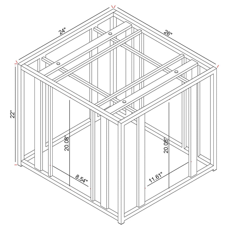 Adri Rectangular Glass Top Side End Table