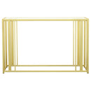 Adri Glass Top Entryway Sofa Console Table Matte Brass