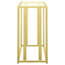 Adri Glass Top Entryway Sofa Console Table Matte Brass