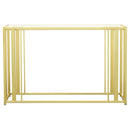 Adri Glass Top Entryway Sofa Console Table Matte Brass