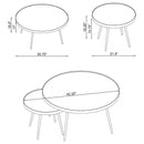 Kaelyn 2-piece Round Mirror Top Nesting Coffee Table Gold