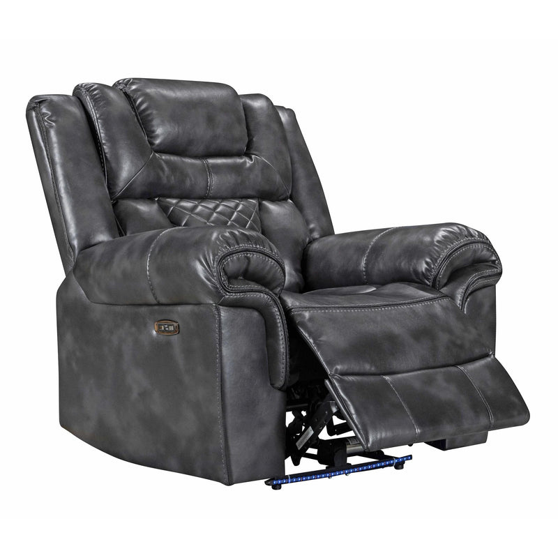 Happy Homes Alexa Power Leather Look Recliner Alexa Power Recliner - Grey IMAGE 1