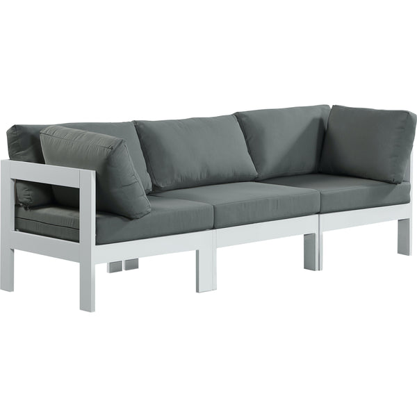 Meridian Nizuc Grey Water Resistant Fabric Outdoor Patio Modular Sofa IMAGE 1