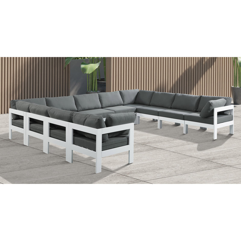 Meridian Nizuc Grey Water Resistant Fabric Outdoor Patio Modular Sectional IMAGE 2