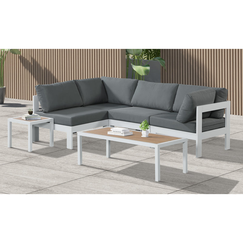 Meridian Nizuc Grey Water Resistant Fabric Outdoor Patio Modular Sectional IMAGE 3