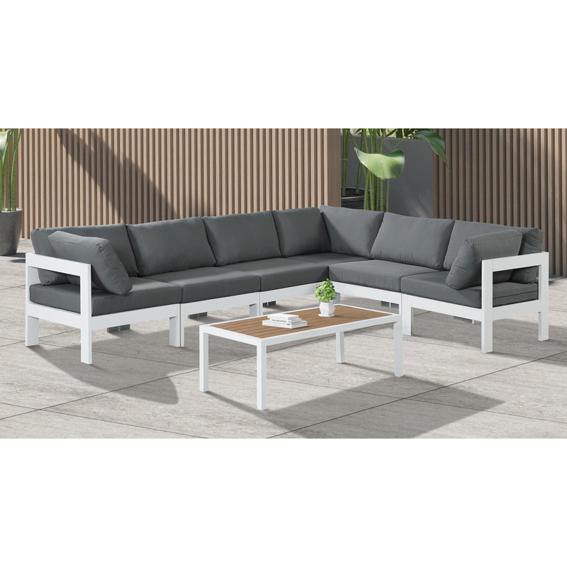 Meridian Nizuc Grey Water Resistant Fabric Outdoor Patio Modular Sectional IMAGE 2