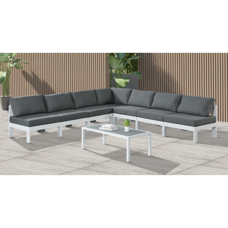 Meridian Nizuc Grey Water Resistant Fabric Outdoor Patio Modular Sectional IMAGE 2