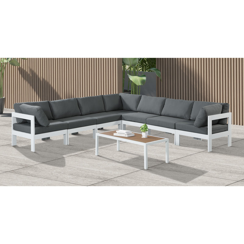 Meridian Nizuc Grey Water Resistant Fabric Outdoor Patio Modular Sectional IMAGE 2