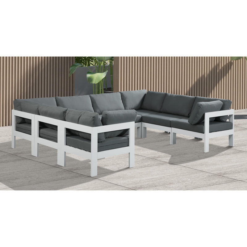 Meridian Nizuc Grey Water Resistant Fabric Outdoor Patio Modular Sectional IMAGE 2