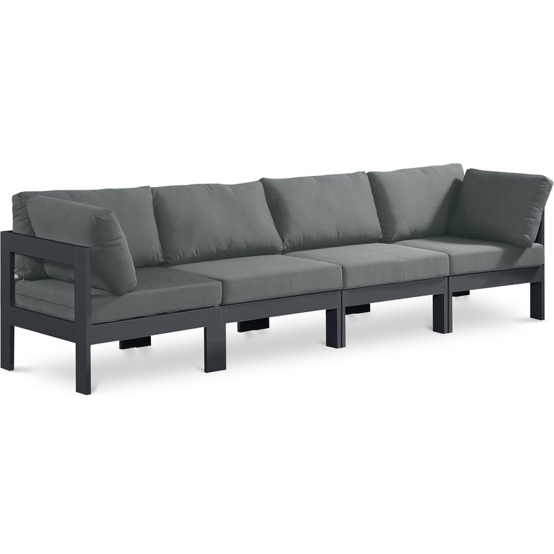 Meridian Nizuc Grey Water Resistant Fabric Outdoor Patio Modular Sofa IMAGE 1
