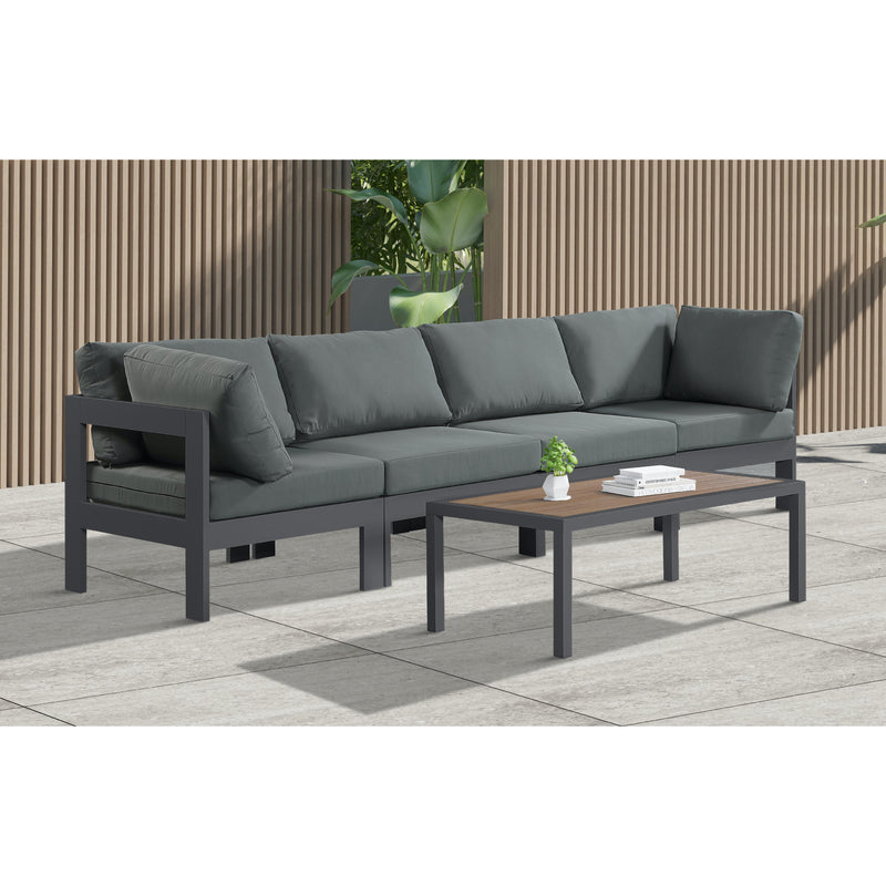 Meridian Nizuc Grey Water Resistant Fabric Outdoor Patio Modular Sofa IMAGE 2