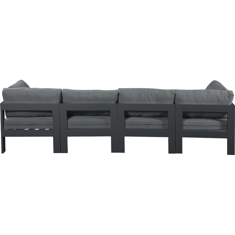 Meridian Nizuc Grey Water Resistant Fabric Outdoor Patio Modular Sofa IMAGE 3