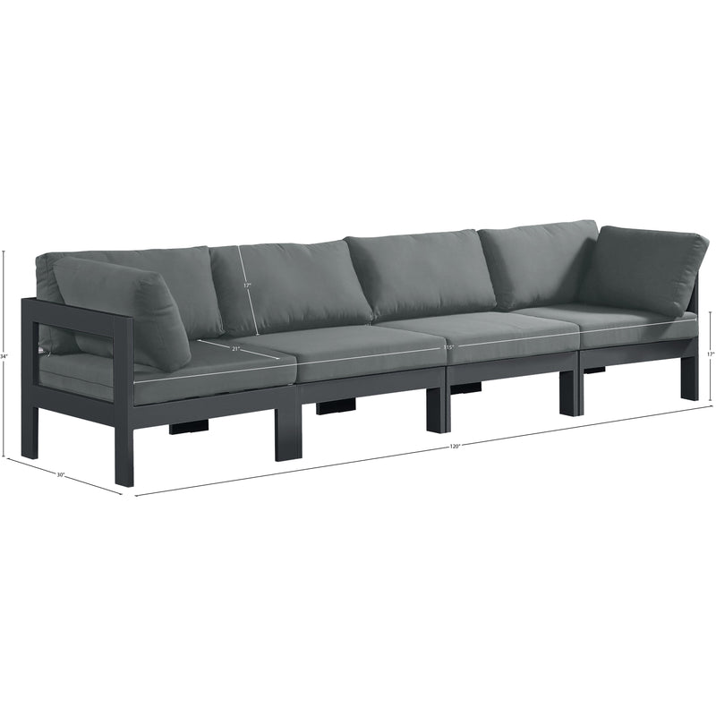 Meridian Nizuc Grey Water Resistant Fabric Outdoor Patio Modular Sofa IMAGE 8