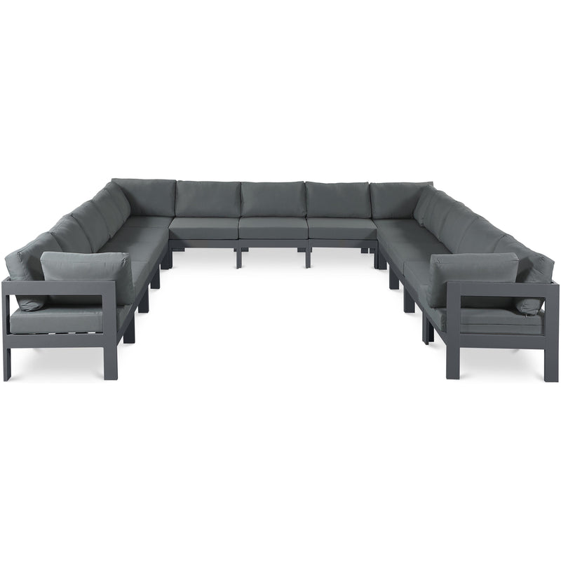 Meridian Nizuc Grey Water Resistant Fabric Outdoor Patio Modular Sectional IMAGE 1