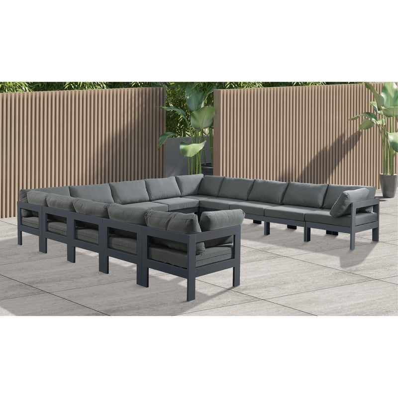 Meridian Nizuc Grey Water Resistant Fabric Outdoor Patio Modular Sectional IMAGE 2