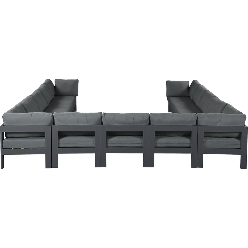 Meridian Nizuc Grey Water Resistant Fabric Outdoor Patio Modular Sectional IMAGE 3