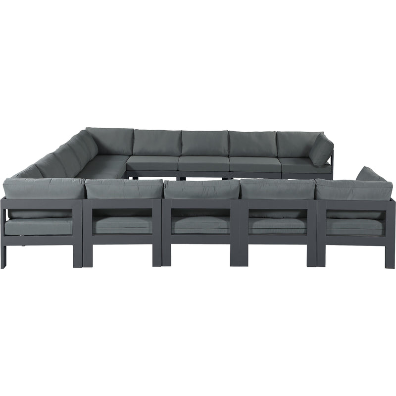 Meridian Nizuc Grey Water Resistant Fabric Outdoor Patio Modular Sectional IMAGE 4