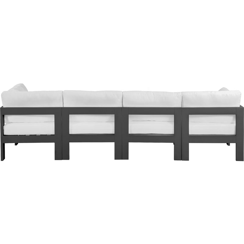 Meridian Nizuc White Water Resistant Fabric Outdoor Patio Modular Sofa IMAGE 3