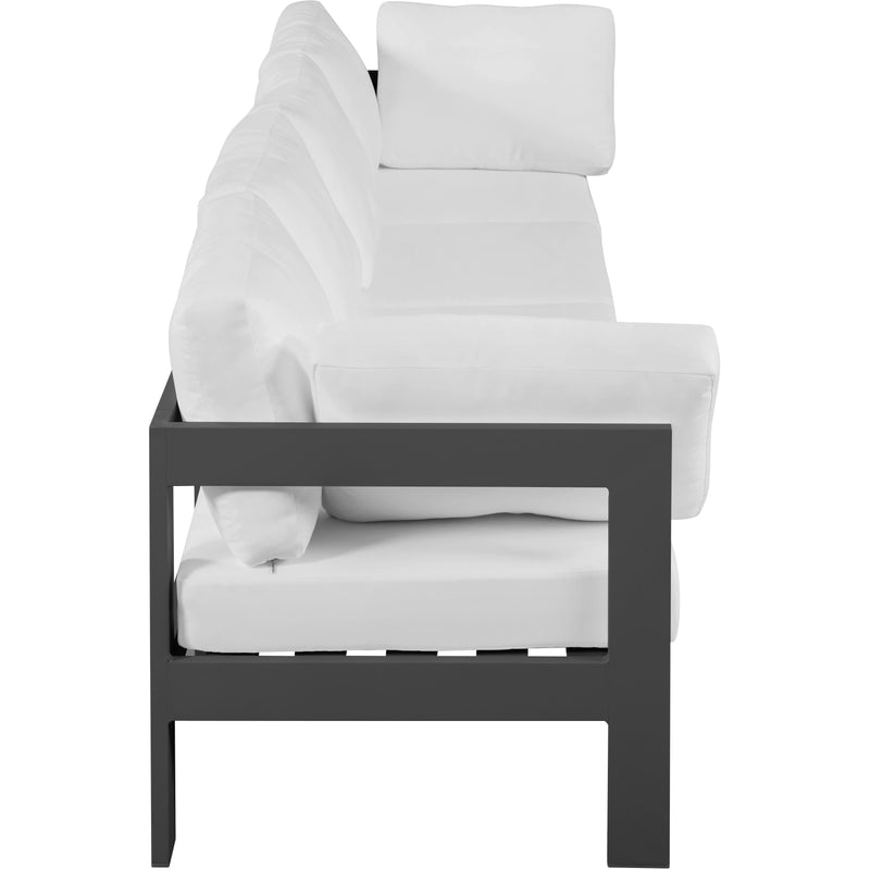 Meridian Nizuc White Water Resistant Fabric Outdoor Patio Modular Sofa IMAGE 4