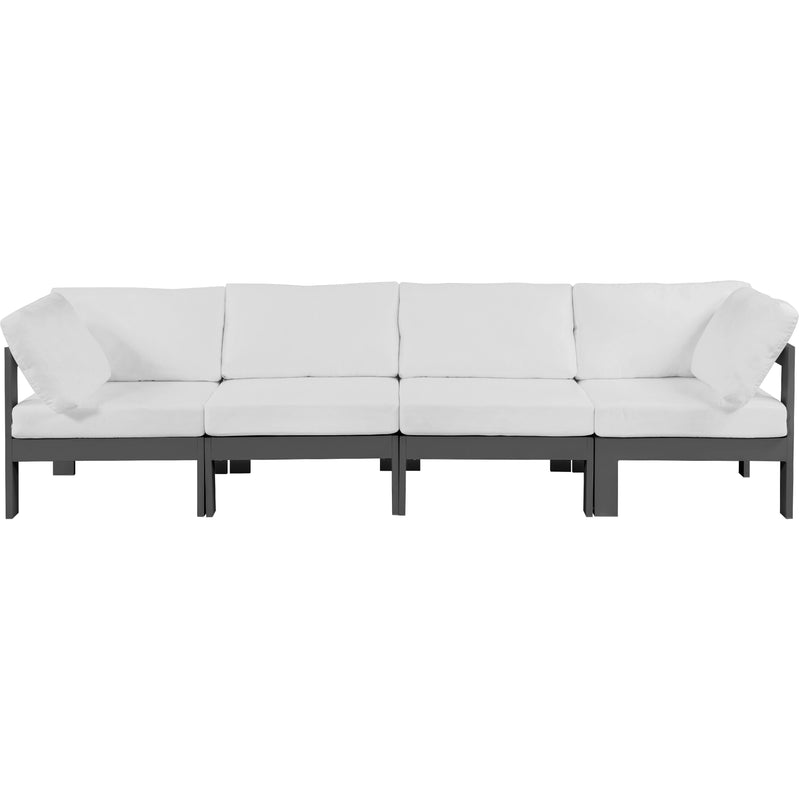 Meridian Nizuc White Water Resistant Fabric Outdoor Patio Modular Sofa IMAGE 5