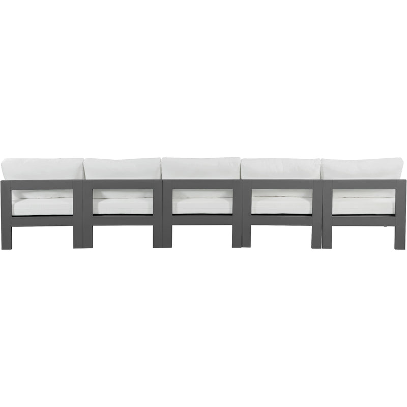 Meridian Nizuc White Water Resistant Fabric Outdoor Patio Modular Sofa IMAGE 3