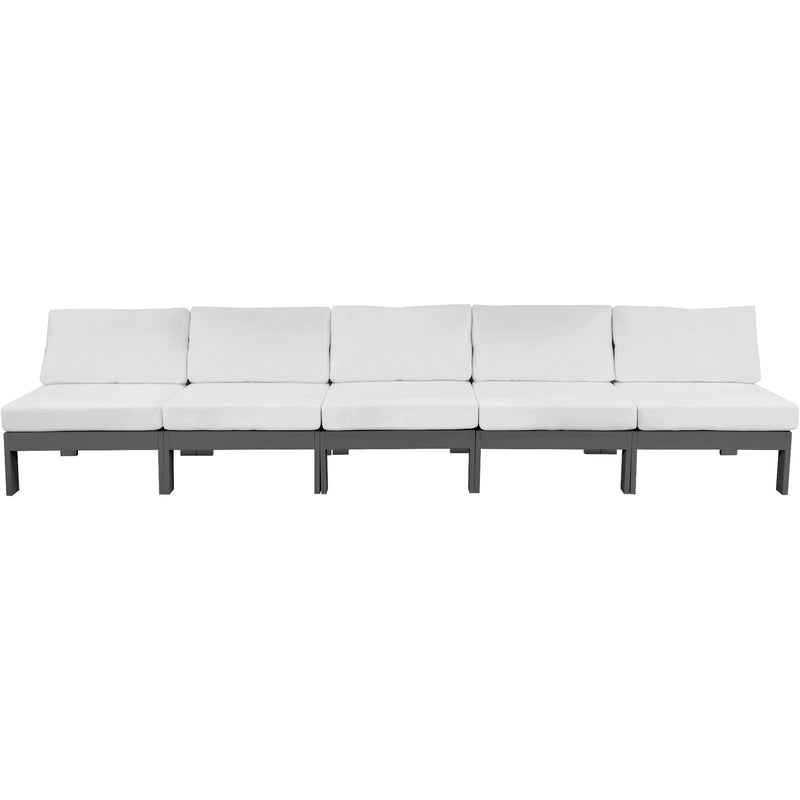 Meridian Nizuc White Water Resistant Fabric Outdoor Patio Modular Sofa IMAGE 5