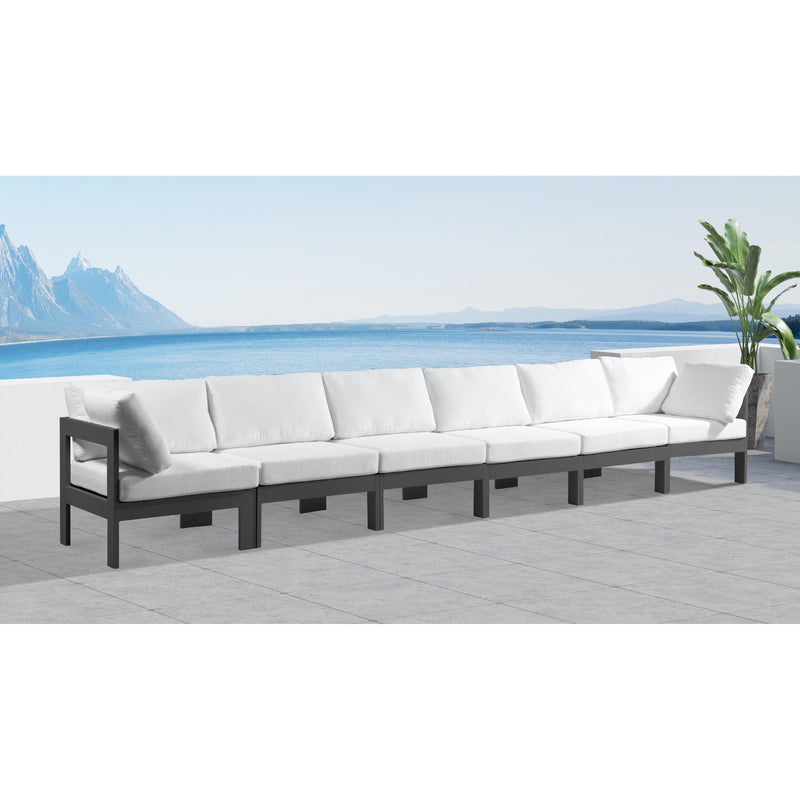 Meridian Nizuc White Water Resistant Fabric Outdoor Patio Modular Sofa IMAGE 2