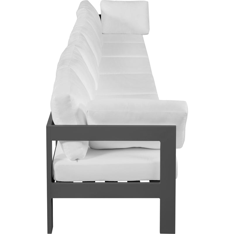 Meridian Nizuc White Water Resistant Fabric Outdoor Patio Modular Sofa IMAGE 4