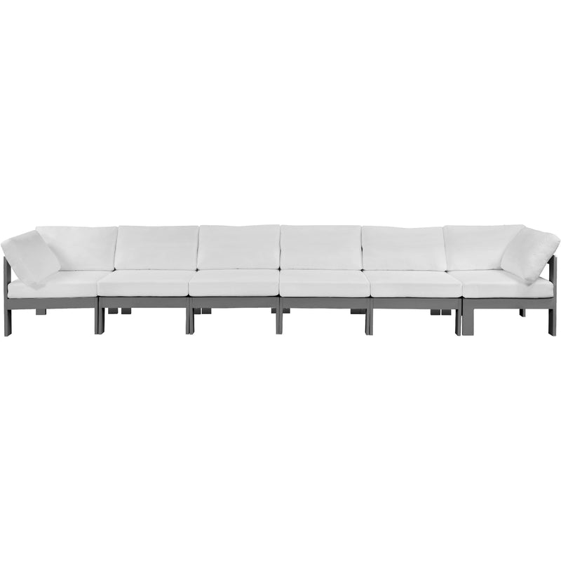 Meridian Nizuc White Water Resistant Fabric Outdoor Patio Modular Sofa IMAGE 5