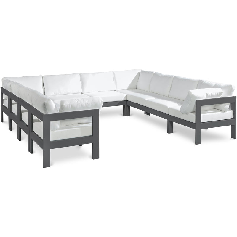 Meridian Nizuc White Water Resistant Fabric Outdoor Patio Modular Sectional IMAGE 1