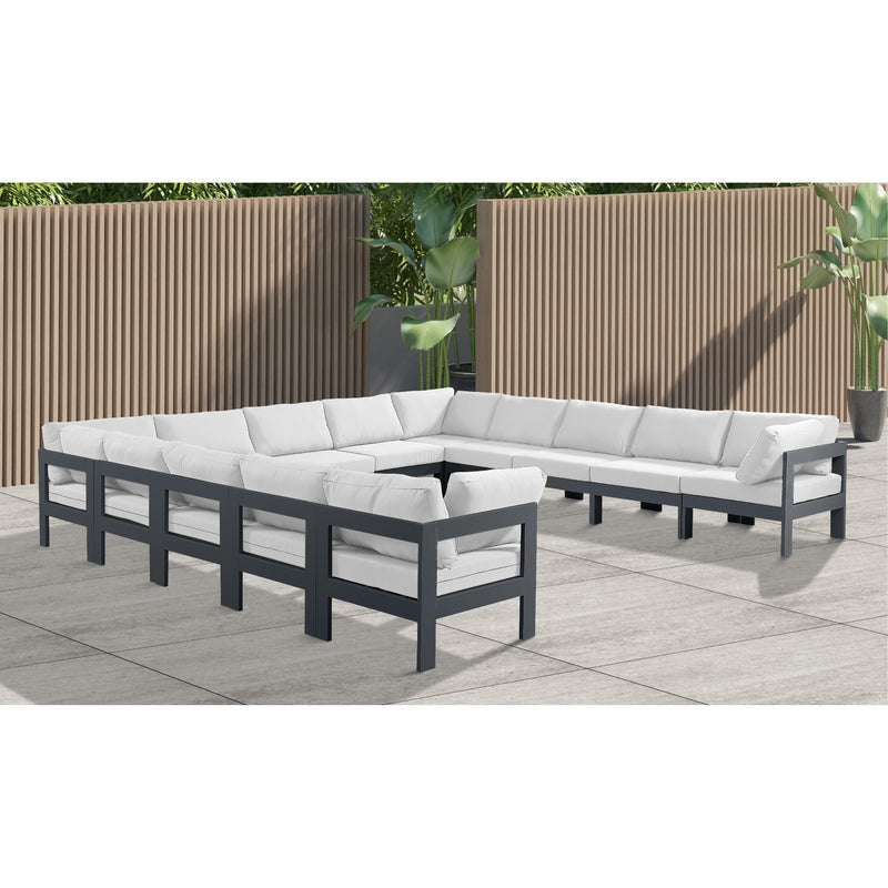 Meridian Nizuc White Water Resistant Fabric Outdoor Patio Modular Sectional IMAGE 2