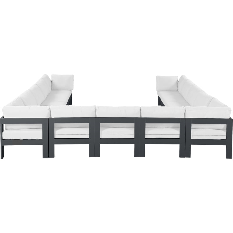 Meridian Nizuc White Water Resistant Fabric Outdoor Patio Modular Sectional IMAGE 3