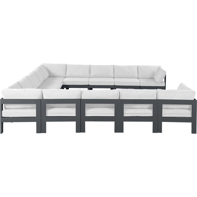 Meridian Nizuc White Water Resistant Fabric Outdoor Patio Modular Sectional IMAGE 4