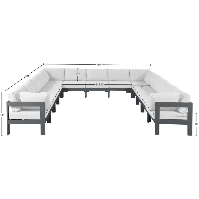 Meridian Nizuc White Water Resistant Fabric Outdoor Patio Modular Sectional IMAGE 7