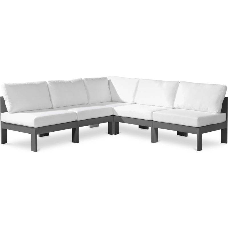 Meridian Nizuc White Water Resistant Fabric Outdoor Patio Modular Sectional IMAGE 1