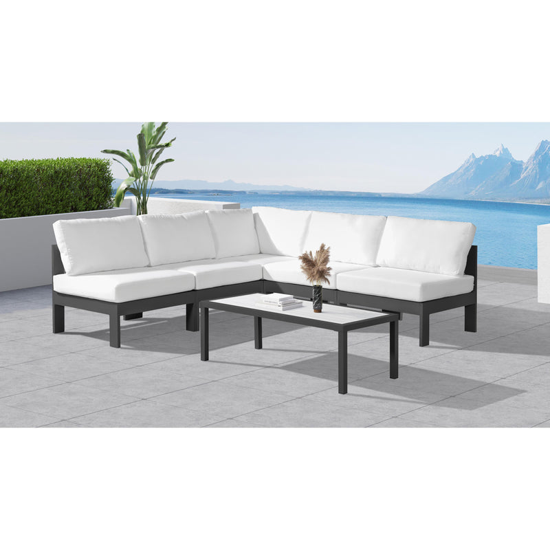 Meridian Nizuc White Water Resistant Fabric Outdoor Patio Modular Sectional IMAGE 2